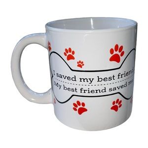 Dogs!! White Royal Norfolk Ceramic Coffee
Mug Dog Paws I saved my best friend